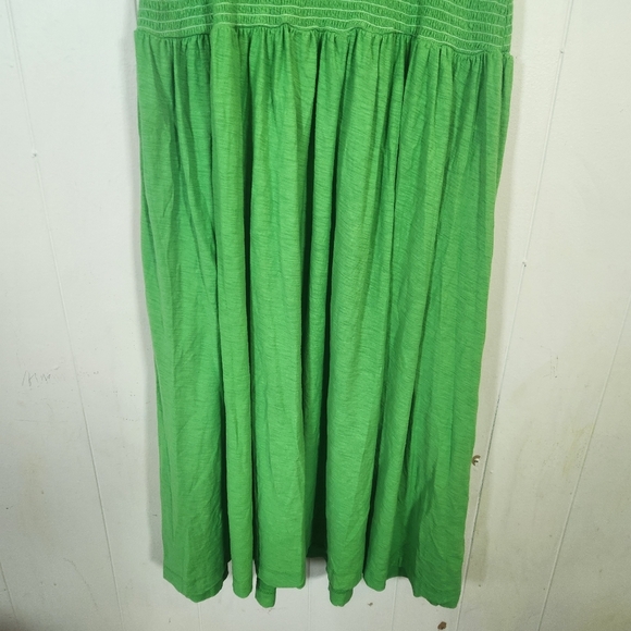 Nation LTD Gaby Smocked Pima Cotton Sundress Size Large Kelly Green - Picture 7 of 14